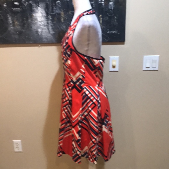 Jessica Simpson Halter Red Argyle Poinciana Cotton Blend w/Pockets Dress-10 - Picture 2 of 8